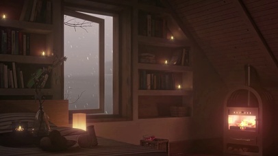 风雪河边舒适小屋