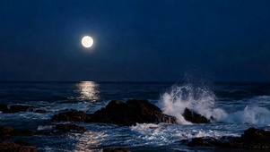 夜景星空海水
