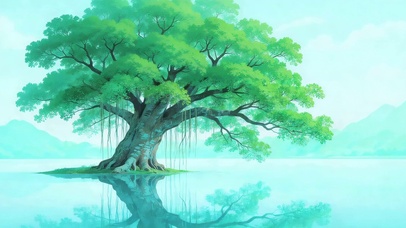 治愈湖面大树