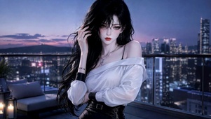 都市天台暗夜酷飒美少女