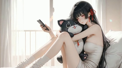 二次元插画女孩循环动画