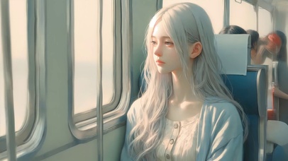 公交车上的少女