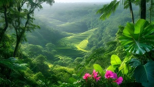 绿色护眼花草树木