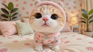 软乎乎的睡衣猫