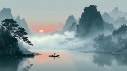 雾起群山