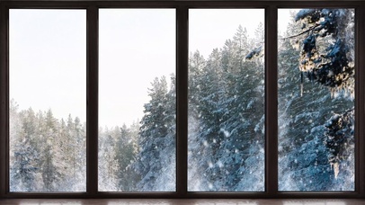 4K冬季降雪森林