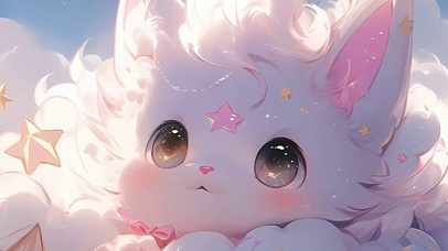 云朵可爱小萌宠带鱼屏