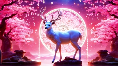 中国风梅花鹿插画
