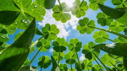 满屏幸运四叶草 护眼