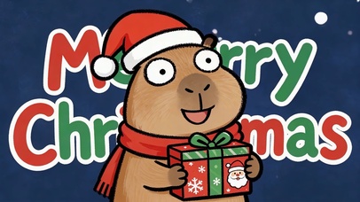 圣诞礼物卡皮巴拉