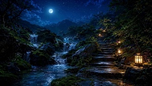 月夜溪谷