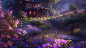 仙境木屋夜色