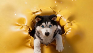 治愈系材质萌宠二哈的创意瞬间