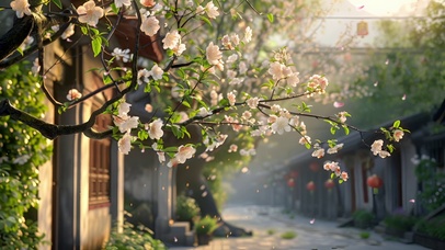 春意盎然的古镇