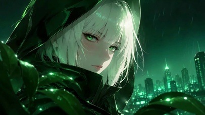少女雨夜赛博都市