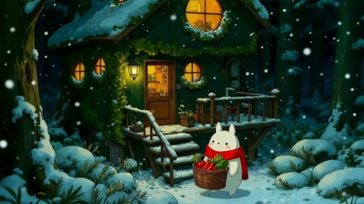 圣诞雪夜小屋