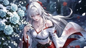 风花雪银发少女