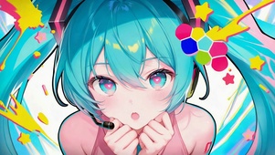 炫彩蓝发miku