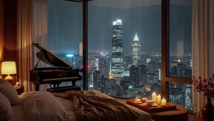4k城市雨夜卧室助眠