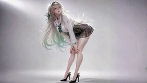 清纯白发少女