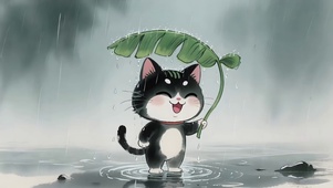 水墨雨天喵星人