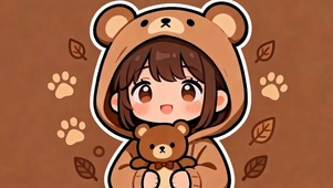 拿着熊娃娃女孩