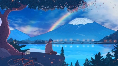  美丽的湖边 少年的烦恼