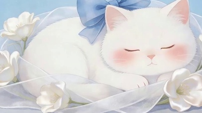 睡着了猫咪带鱼屏