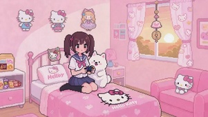 像素风少女的房间