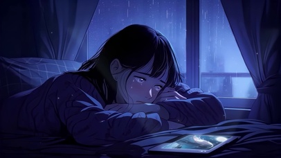 雨夜伤心的女孩