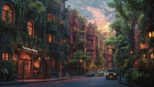 唯美静谧城市小镇街道