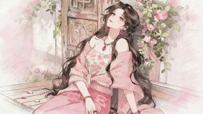 可爱彩铅女孩