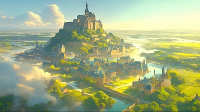 云端俯瞰宏伟古堡