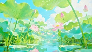 治愈夏日荷塘4K