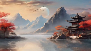 中国风山水画