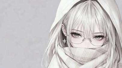 清冷眼镜少女