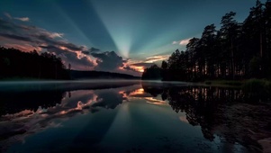 森林湖泊风景