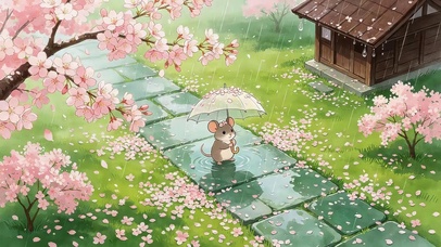 雨天桃花小老鼠