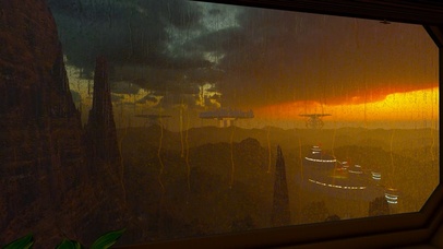 科幻星球雨天飞船