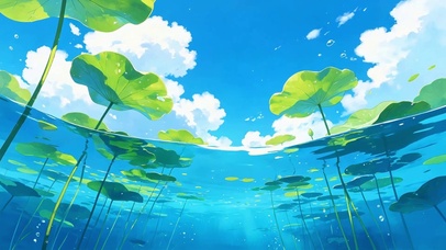 清新夏日荷塘