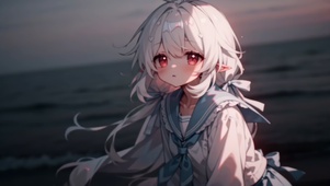 海边白发萝莉