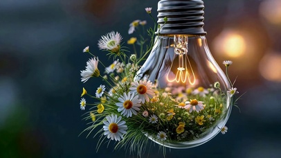 灯泡里的治愈雏菊花园