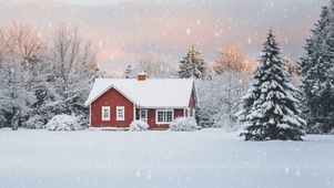 唯美的小屋雪景