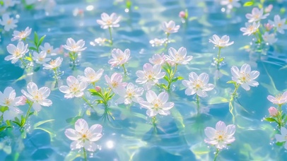 涟漪里的春日小花