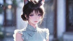 烟雨江南的猫耳少女
