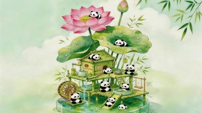 小清新熊猫小屋