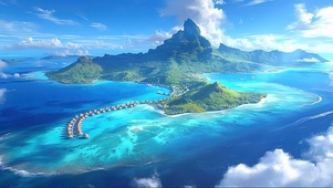 空中俯瞰海岛