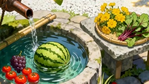 流水西瓜水果带鱼屏