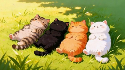 草地慵懒小猫