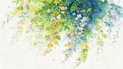 唯美绿叶鲜花